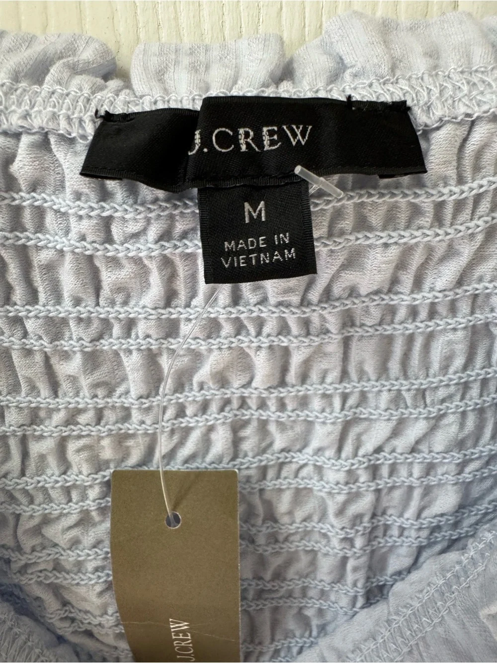 J. Crew Lavender Smocked Puff Sleeve Top